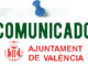 Comunicado Ayuntamiento de Valencia